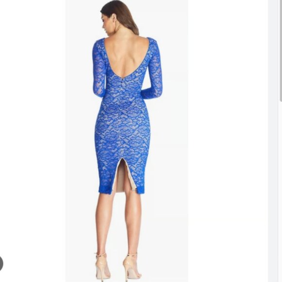 Dress The Population Mona Lace Fitted Body-Con Long Sleeve Dress Size Small - Picture 2 of 5